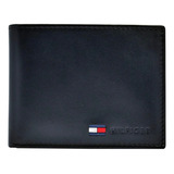 Billetera Tommy Hilfiger 31tl25x020 Con Diseño Lisa Color Black De Cuero - 10cm X 13.5cm X 3cm