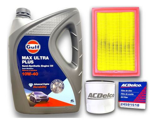 Kit Filtros Chevrolet Spin Onix Cobalt Prisma + Aceite Gulf 