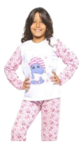 Pijama Infantil Longo Meninas/meninos Poliéster