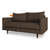 Agusto A1 - Sofá Loveseat Sillón 2 Plazas Moderno Color Chocolate Diseño De La Tela Lisa