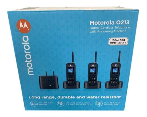 Telefone Motorola 3 Bases 650 Metros Alcance Prova D' Água