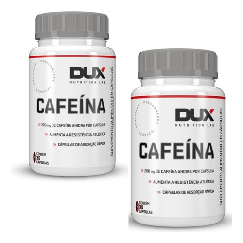 Cafeína Dux Nutrition 30 Capsulas - 2 Unidades 