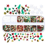 Mala De Lantejoulas Grids Christmas Snowflake Nail Glitter