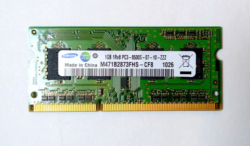 Memoria Samsung Ddr3 - 8500 - 1gb  Para Portatil