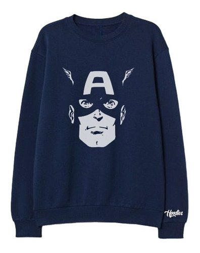 Buzo Buso Saco O Hoodie De Capitán América Azul Niño