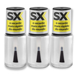 Kit 3 Esmalte Secante Sx Ultra Rapido Cora 9ml C/ Disiloxane Cor Transparente