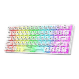 Teclado Inalámbrico Transparente Xunfox K30pro De 3 Modos Ho