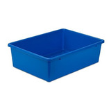 Caja De Almacenamiento De Plástico, Azul, Grande.