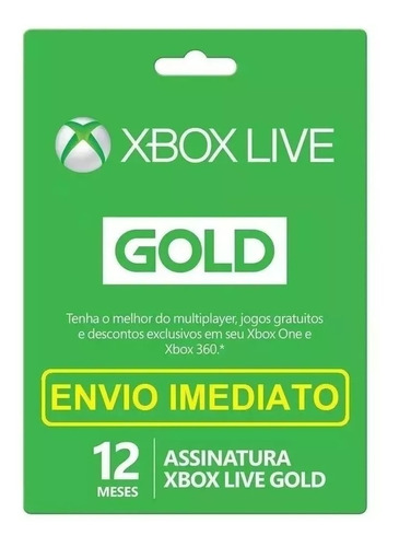 Xbox Live Gold 12 Meses - (envio Imediato) Código 25 Dígitos