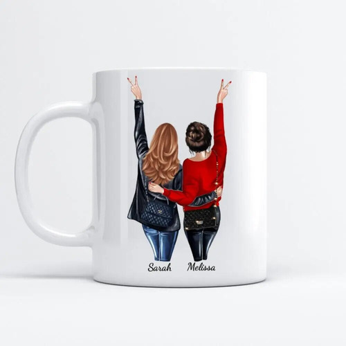 Taza De Café Personalizada Best Friends Mugs Para 2 Niñas