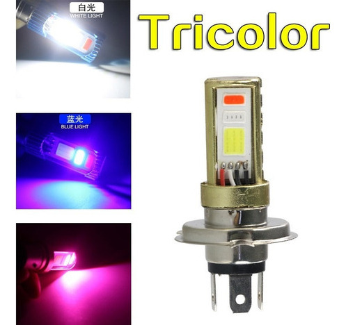 Faros De Motocicleta De Tres Colores H6 H4 Hs1 Led Rectos