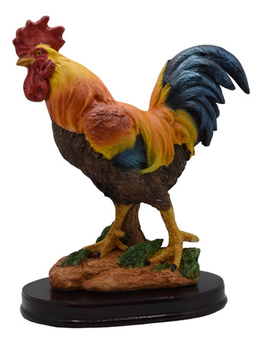 Gallo De Pelea Colorado Figura De Resina - Guevara