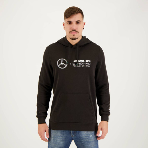 Moletom Puma Mercedes Amg Petronas Mapf1 Ess Preto E Branco