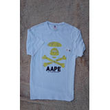 Playera Blanca Aape By A Bathing Bape Talla M De Caballero 