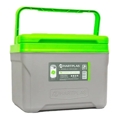 Hielera Hartplas Orizaba 12 L 18 Latas Gris-Verde Compacta Portátil | Meses sin interés