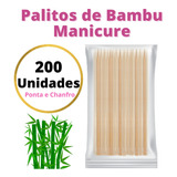 200 Palito De Bambu Manicure Para Unhas Ponta Chanfro Oferta
