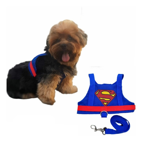 Coleira Peitoral Pet Passeio Cachorro Gato Coelho Superman