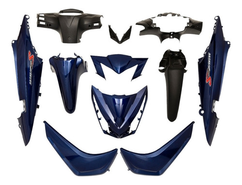 Kit Plasticos Completo Honda New Wave 110 S Azul Mtc