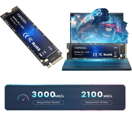 Topesel Unidad De Estado Solido Ssd M.2 1tb Pcie 3.0 Nvme