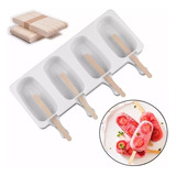 Pack Molde Silicona Para Helado + 50 Palitos Grande Freezer 