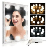 Luces Led Usb Decorativa Para Espejo 10 Focos Maquillaje