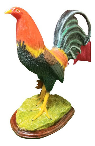 Gallo De Pelea, Artesanía De Resina, 34x33x16.5cm