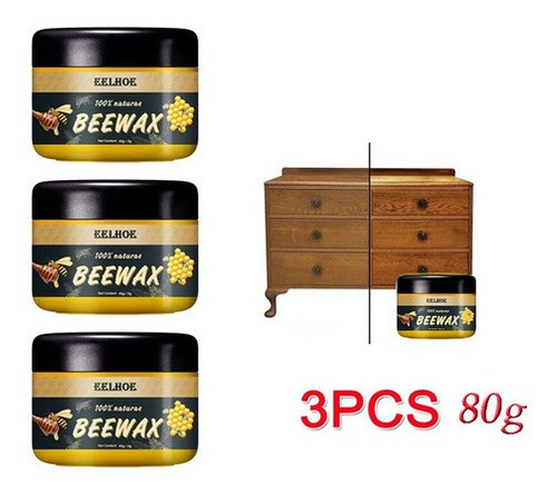 Condimento Natural Para Madera De Abeja, 3 Piezas, 80 G