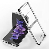 Funda Con Bordes Plateado Para Samsung Z Flip 3 Transparente