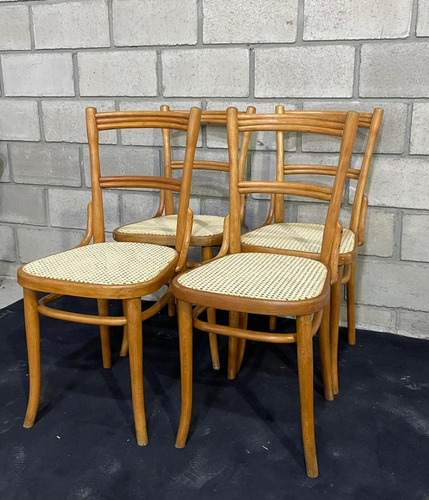 Antiguo Juego Thonet  4 Sillas Mod 94 S/ Originales C/ Sello