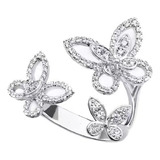 Delicados Anillos Abiertos De Mariposa Cz Para Mujeres Y Niñ