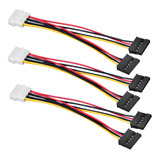 3x2 Cable Adaptador Molex A Doble Sata 15 Pines 2 Puertos  