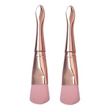 2 Unids Rosa Oro Mscara Cepillo Aplicador Suave Fibra Facial