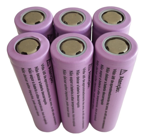 Kit 6 Bateria18650 Li-ion  8800mh 3.7v Lanterna Tática Led