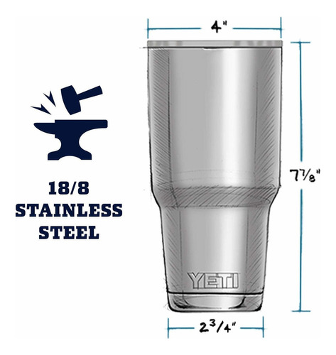 Vaso Yeti Rambler De 30 Oz, Aislado Con Tapa Antideslizante