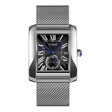 Reloj Feraud Hombre Malla Tejida Acero Rectangular F5526sln