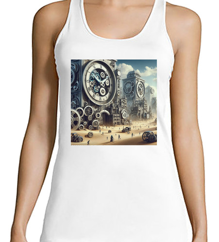 Musculosa Mujer Ciudad Mecanica Duna Engranaje Reloj M2