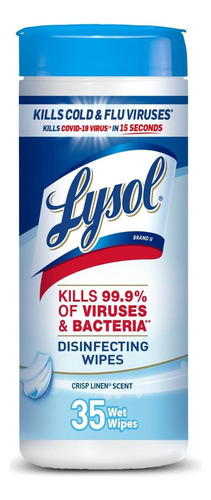 Lysol Desinfectante En Toallitas Pureza De Algodón 35 Unid