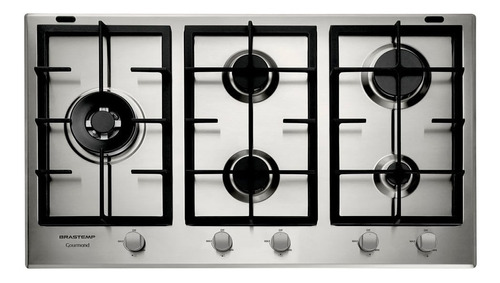 Cooktop 5 Bocas Brastemp Gourmand Inox Com Duplachama E Trem