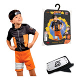 Naruto Costume Com Bandana Original Fantasia Cosplay Anime