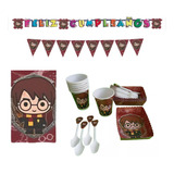 Kit Decoracion Completo Vasos+platos Harry Potter 24niños