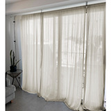 Juego De Cortinas De Gasa 100% Algodon 400 X 240 Cm Largas