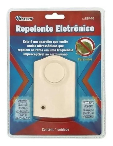 Repelente Eletrônico Ultrassônico Para Ratos Western Rep-02