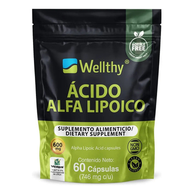 Wellthy Ácido Alfa Lipoico Con Curcuma 600mg 60caps Sabor Neutro | MercadoLibre