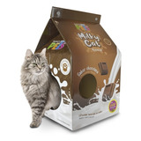 Fancy Pets Casa De Cartón Y Rascador Gato Fácil Armar Catnip Color Chocolate