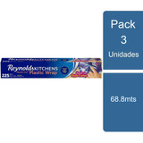 Pack 3 Film Plástico Para Alimentos 68.8mts Reynolds Wrap