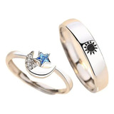 Anillos Compromiso Alianza Pareja Diseño Sol Luna Y Estrella