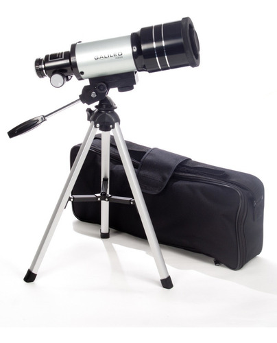 Telescopio Refractor Para Niños Astronomico F360x50 Tripode Color Plateado