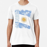 Remera Bandera De Argentina Angustiada Algodon Premium