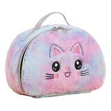 Bolsa De Maquillaje De Unicornio De Piel Sintetica Esponjosa