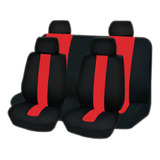 Funda Asiento Cuerina Negro/ Rojo Universal 